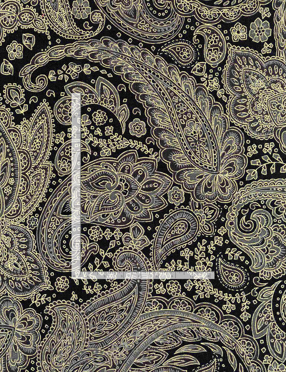 Metallic Paisley Fluer 44"/45" Fabric Per Yard