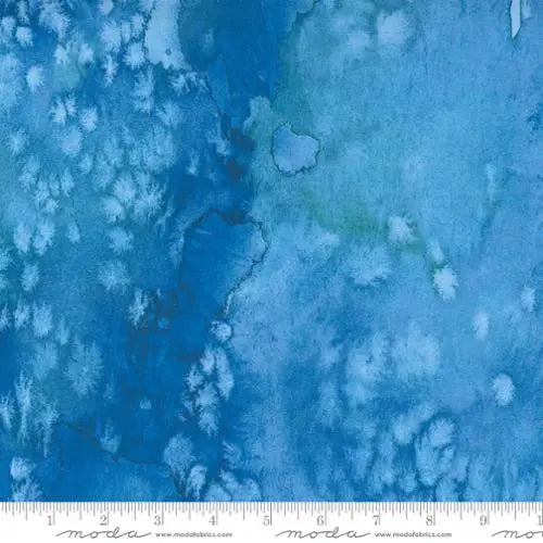 Blue Cobalt Flow Basic Watercolor Painting 44"/45" Fabric Per Yard - Linda's Electric Quilters