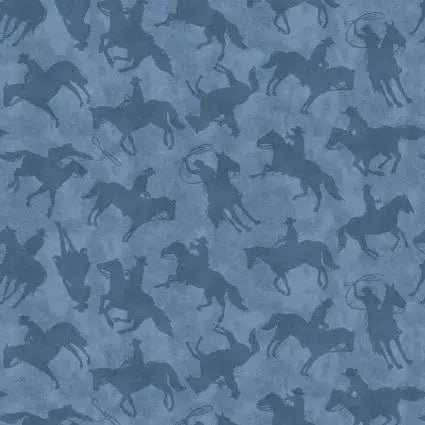 Blue Denim Cowboys Yellowstone Cotton Wideback Fabric per yard Benartex Inc