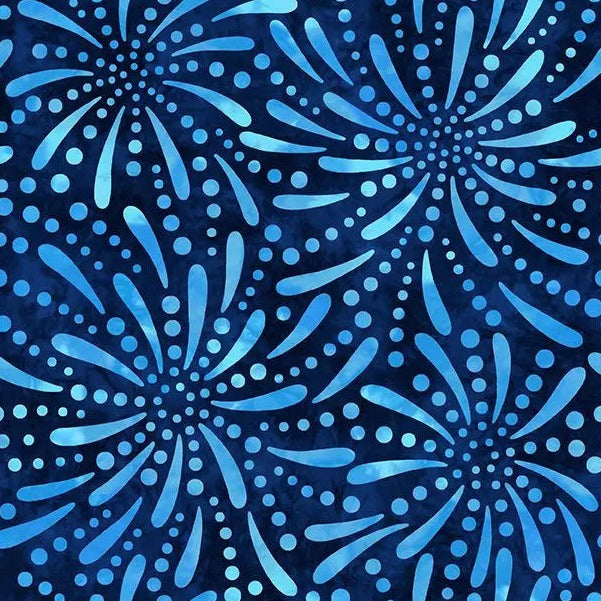 Blue Fireworks Cotton Wideback Fabric per yard - Linda's Electric Quilters