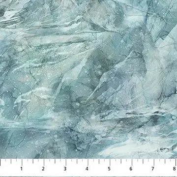 Blue Ice Tundra Crossing Cotton Wideback Fabric per yard Northcott
