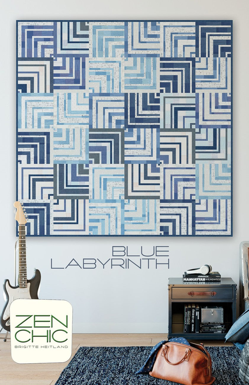 Blue Labyrinth - Linda's Electric Quilters