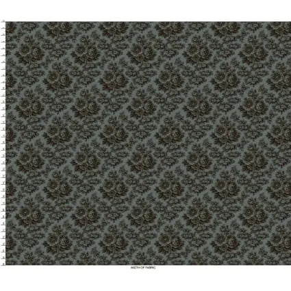 Blue Navy Large Floral Cotton 43"/44" Fabric Per Yard EE Schenck Co