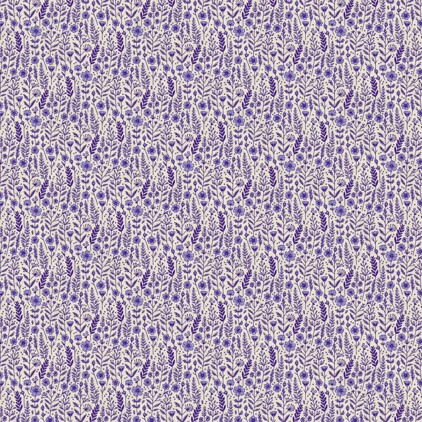 Blue Petite Petals Wildflowers Cotton Wideback 118" Fabric Per Yard