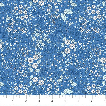 Blue Prairie Pocket Posies Cotton 44"/45" Fabric Per Yard