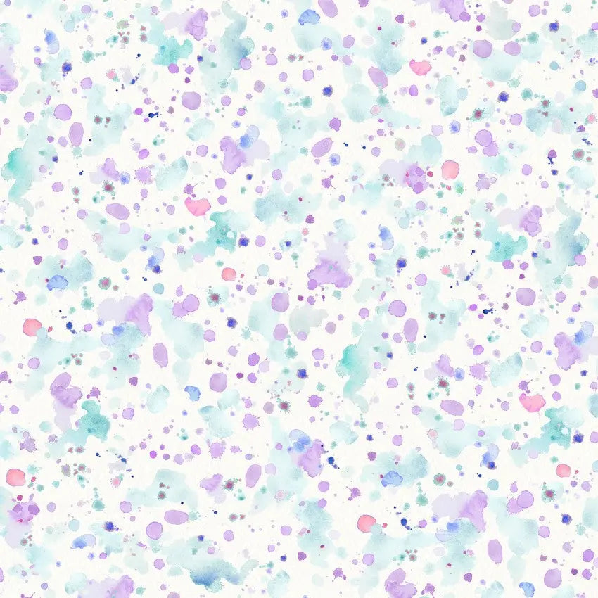 Blue Purple Paint Splatter Cotton Wideback Fabric per yard - Linda's Electric Quilters