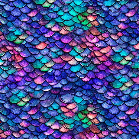 Blue Royal Dragon Scales Cotton 44"/45" Fabric Per Yard