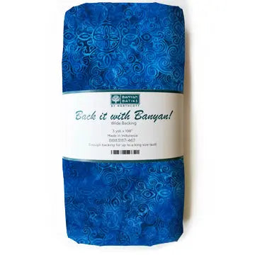 Blue Sapphire Matera Cotton Batik Wideback Fabric - 3 yard bundle Northcott