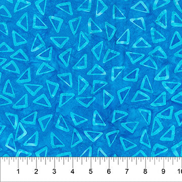 Blue Scattered Triangle Celebration Cotton 44/45 Fabric Per Yard