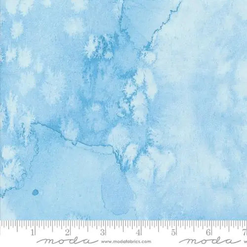 Blue Skies Sunshine Sky Blue Flow Basic Watercolor Painting 44"/45" Fabric Per Yard - Linda's Electric Quilters