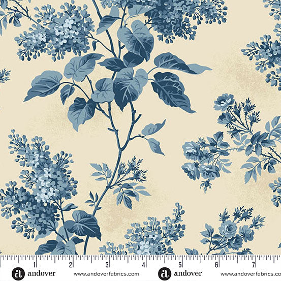 Blue Sky 108 inch Lilacs Beach House Wideback Cotton Fabric Andover Fabrics