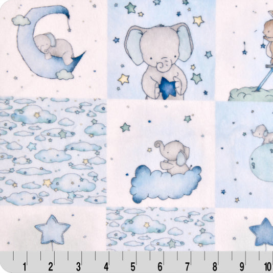 Blue Sweet Melody Design Sweet Dreams Digital Cuddle 58/60" Fabric Per Yard