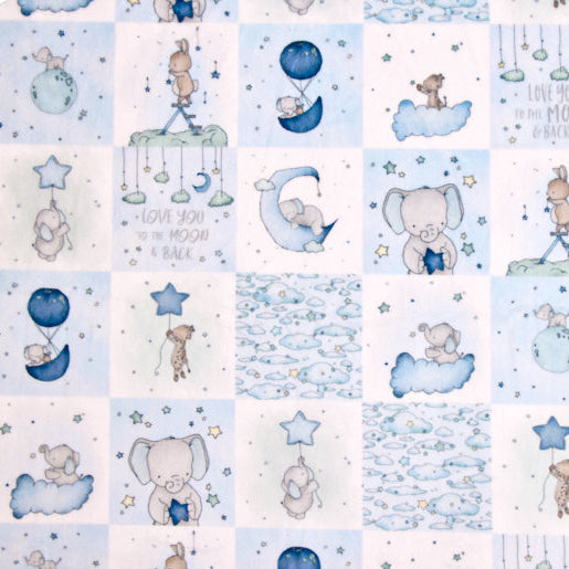 Blue Sweet Melody Design Sweet Dreams Digital Cuddle 58/60" Fabric Per Yard