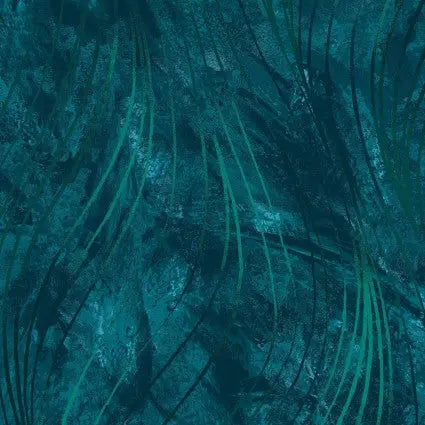 Blue Teal Go With The Flow Cotton Wideback Fabric per yard - Linda's Electric Quilters