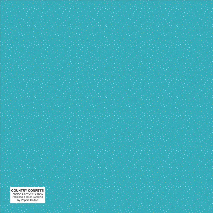 Blue Teal Kenna's Favorite Cotton 44"/45" Fabric Per Yard - Linda's Electric Quilters