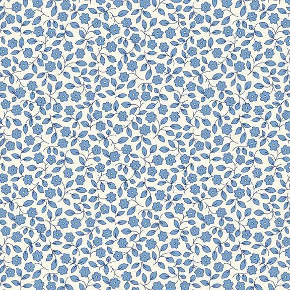 Blue Viney Floral Cotton Wideback Fabric Per Yard - Linda's Electric Quilters