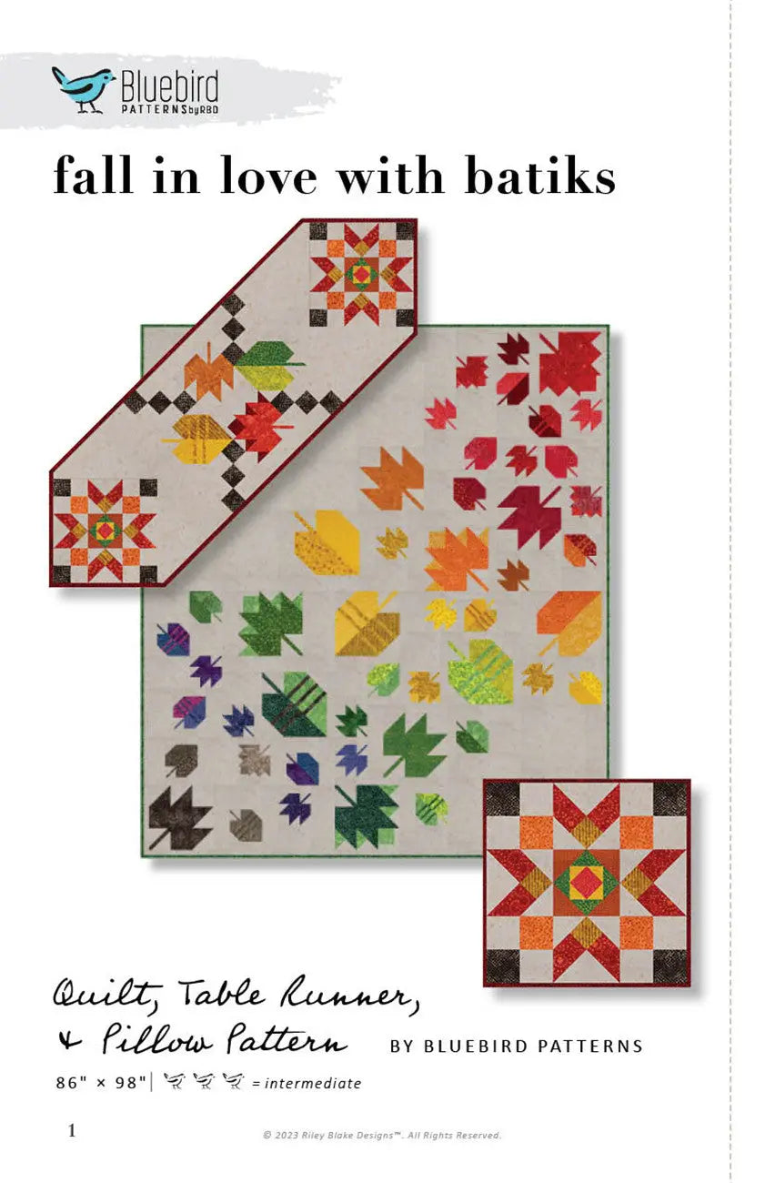 Bluebird Patterns Fall in Love with Batiks Pattern Checker Distributor