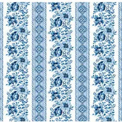 Bluesette - Floral Stripe - Blue/White 44" / 45" Fabric Per Yard The Fabric Company
