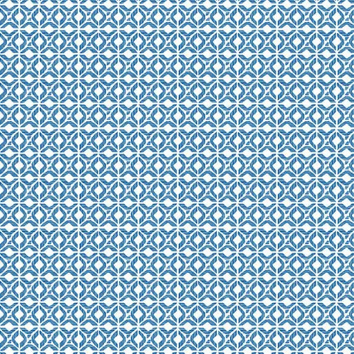 Bluesette - Tile Geo - Blue 44" / 45" Fabric Per Yard The Fabric Company