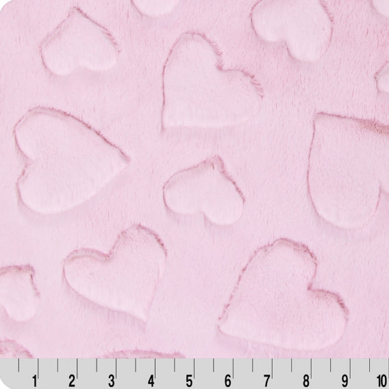 Blush Embossed Heart Cuddle 58/60" Fabric Per Yard