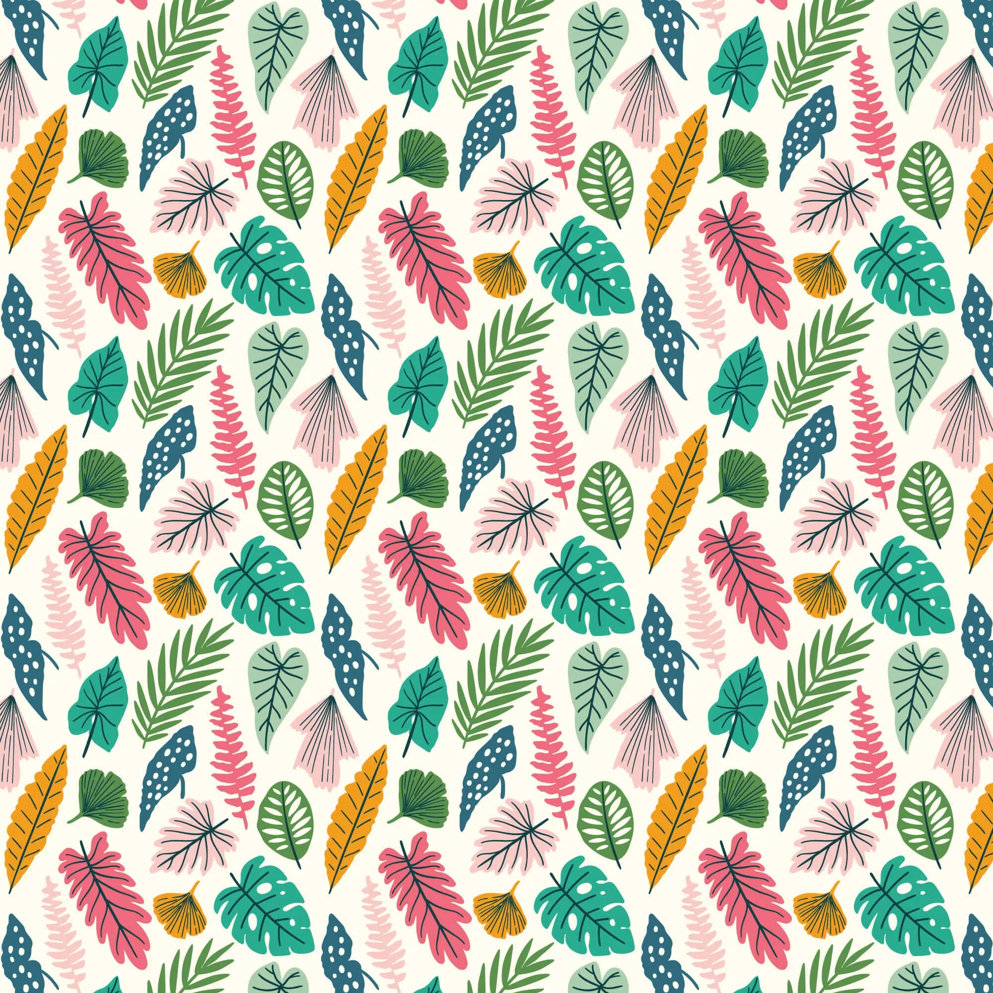 Bohemian Paradise - Exotic Leaves 44" / 45" Fabric Per Yard The Fabric Company