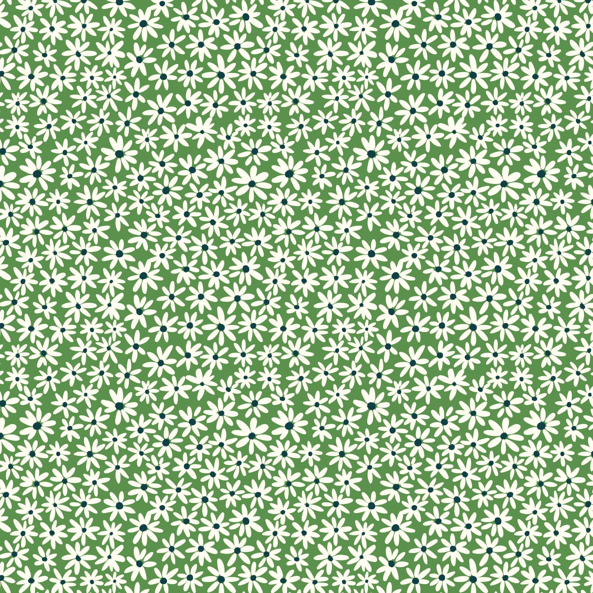 Bohemian Paradise - Tiny Daisies - Green 44" / 45" Fabric Per Yard The Fabric Company