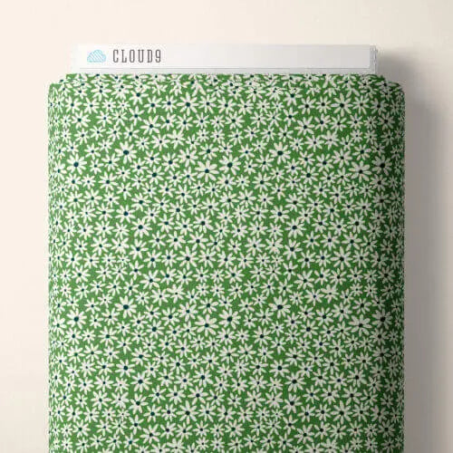 Bohemian Paradise - Tiny Daisies - Green 44" / 45" Fabric Per Yard The Fabric Company