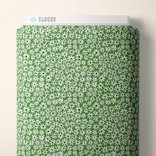 Bohemian Paradise - Tiny Daisies - Green 44" / 45" Fabric Per Yard