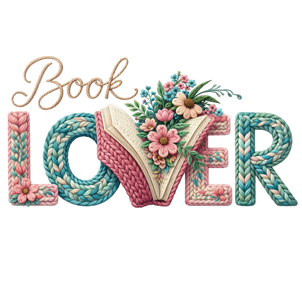 Book Lover Floral Fabric Panel 1