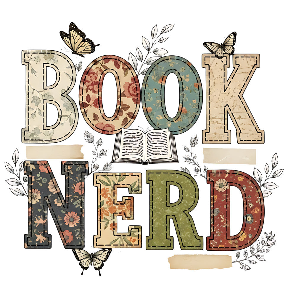Book Nerd Fabric Panel 1