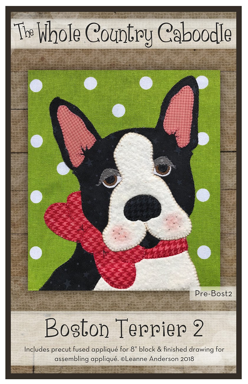 Boston Terrier 2 Precut Fused Applique Pack - Linda's Electric Quilters
