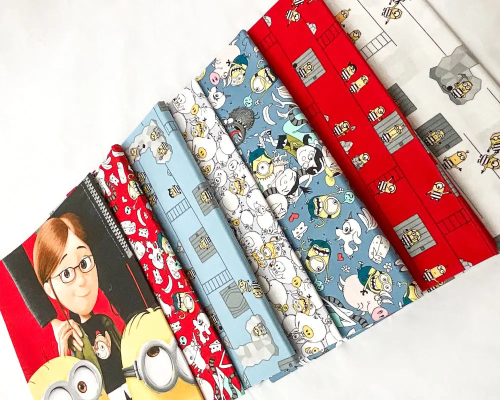 Boundless Best Family Ever Minions Quilt Kit including pattern and fabrics for top/binding - 5 1/2 yards of fabric Fabric Depot