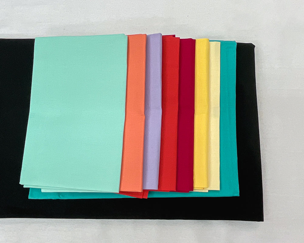 Boundless Coordinated Stash Builder Bundle - Neon Peaks - various fabric solids 7 1/2 yards total