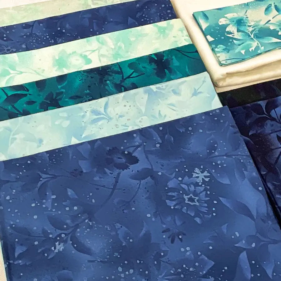 Boundless Coordinated Stash Builder Bundle - Yogo Sapphire - various fabrics 14 3/4 yards total Fabric Depot