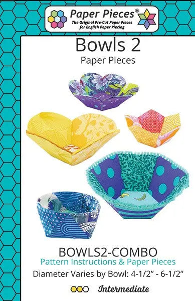 Bowls 2 Pattern and Paper Piece Pack - Linda's Electric Quilters