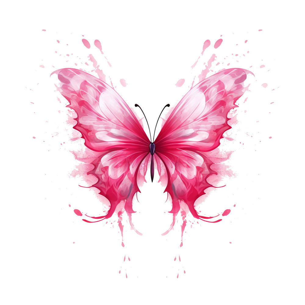 Breast Cancer Awareness Butterflies Fabric Panel 5