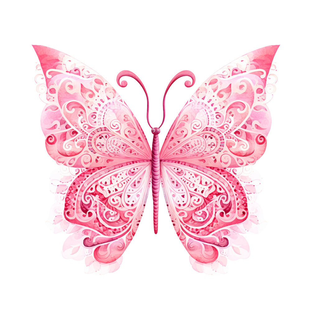 Breast Cancer Awareness Butterflies Fabric Panel 9
