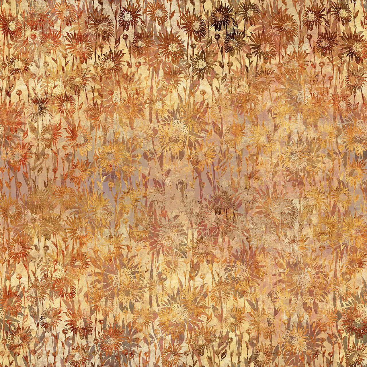 Sunflowers Gold Evanescence Cotton 43/44 Fabric Per Yard