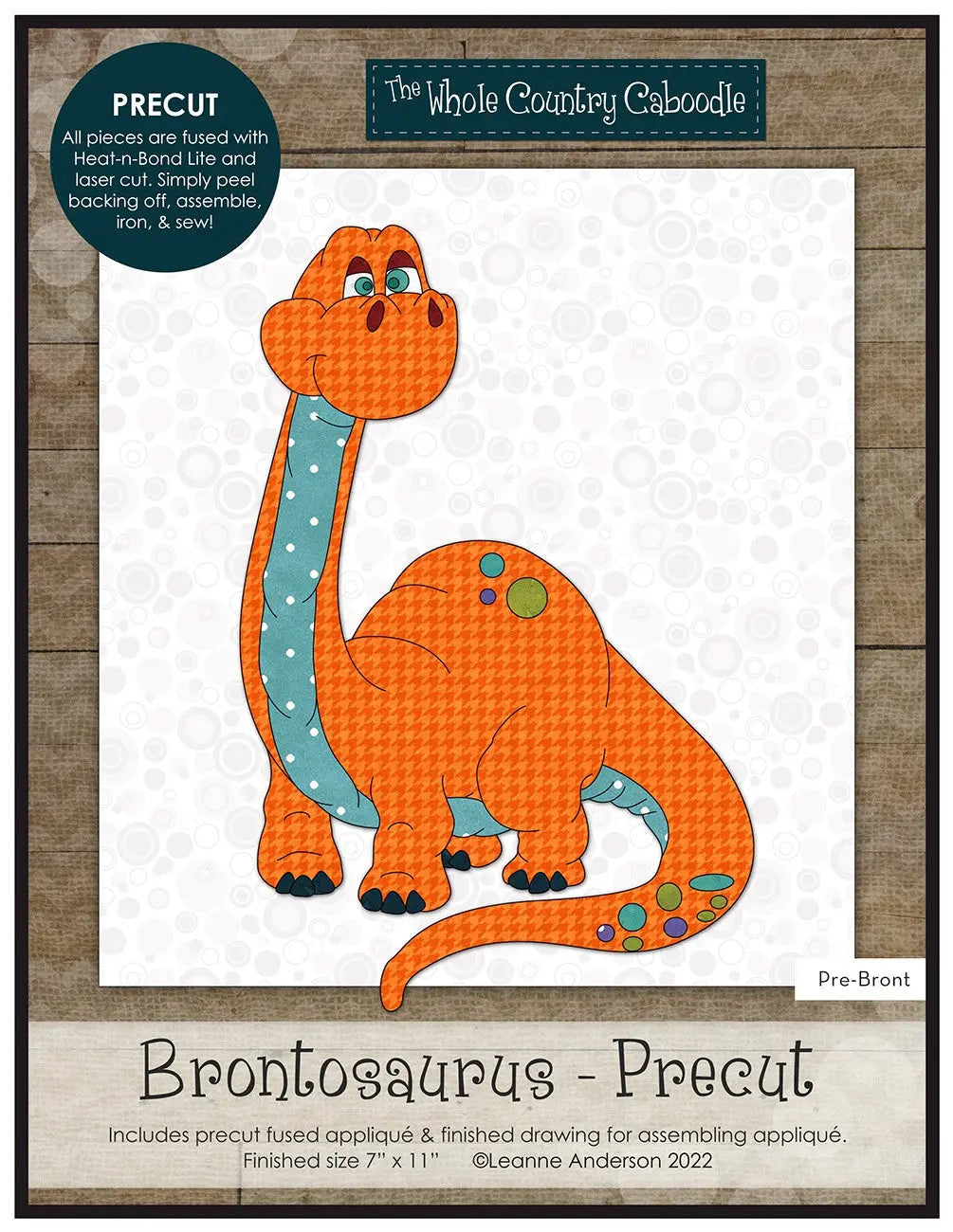 Brontosaurus Precut Fused Applique Pack - Linda's Electric Quilters