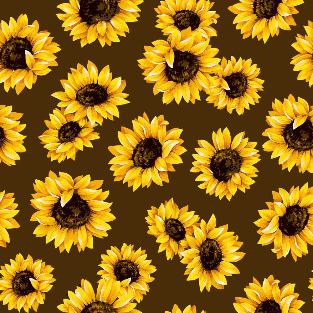 Brown Sunflower Dance 45" wide Fabric per yard