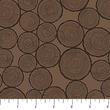Brown Wood Pile Camping Therapy Cotton 44"/45" Fabric Per Yard