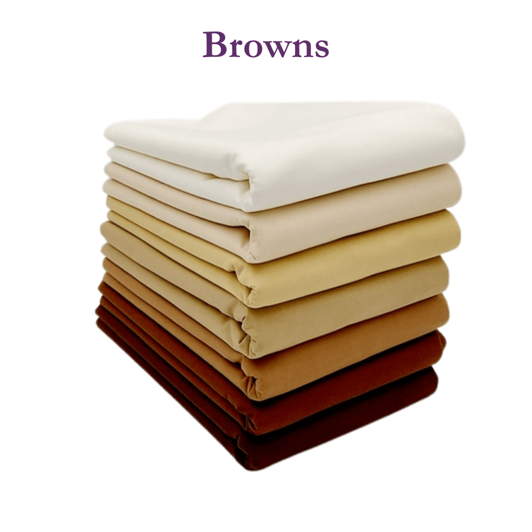 Supreme Solids - One Yard Bundle - 7 pack (Browns)