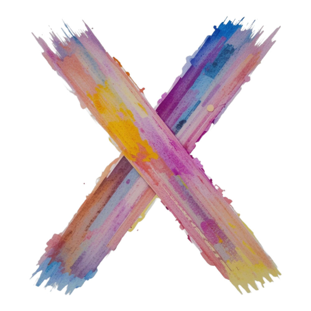 Brushstroke Alphabet Fabric Panel 25