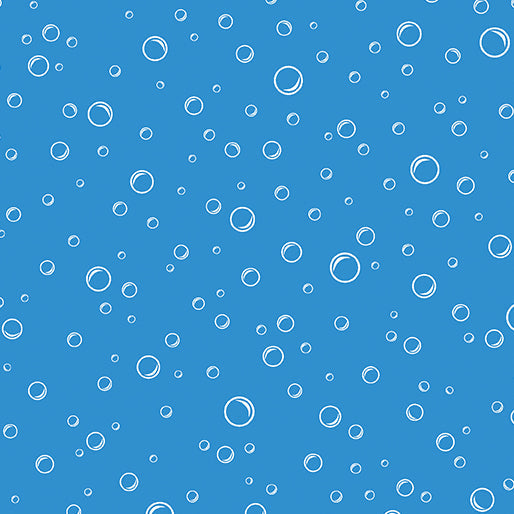 Bubbly Medium Blue Cotton 44"/45" Fabric Per Yard