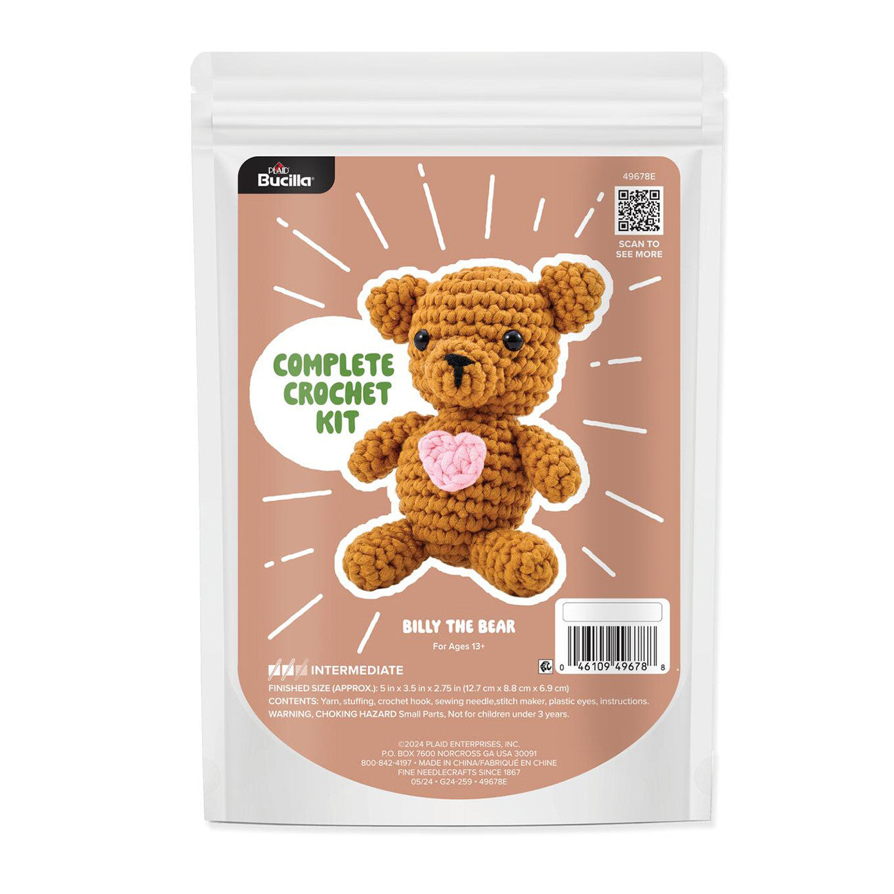 Bucilla Amigurumi Kit 5in Billy the Bear