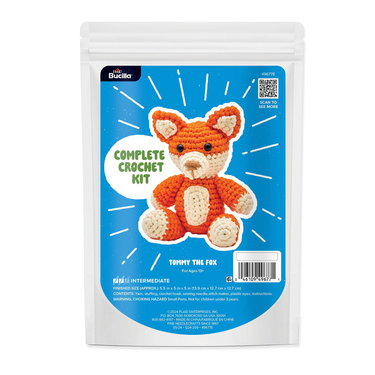 Bucilla Amigurumi Kit 5in Tommy the Fox