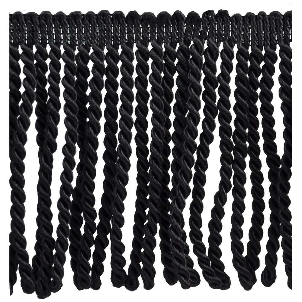 Bullion Fringe Collection - 6" length (18 Yard Roll) - BF-152-02 Black