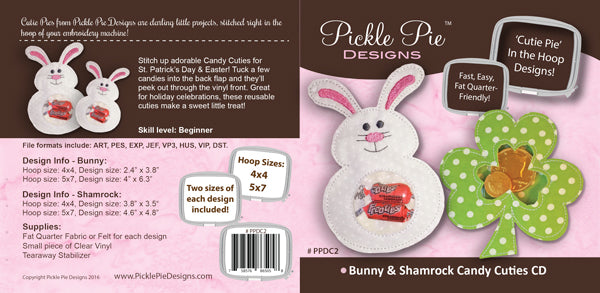 Bunny & Shamrock Candy Cuties In the Hoop Embroidery Design Collection