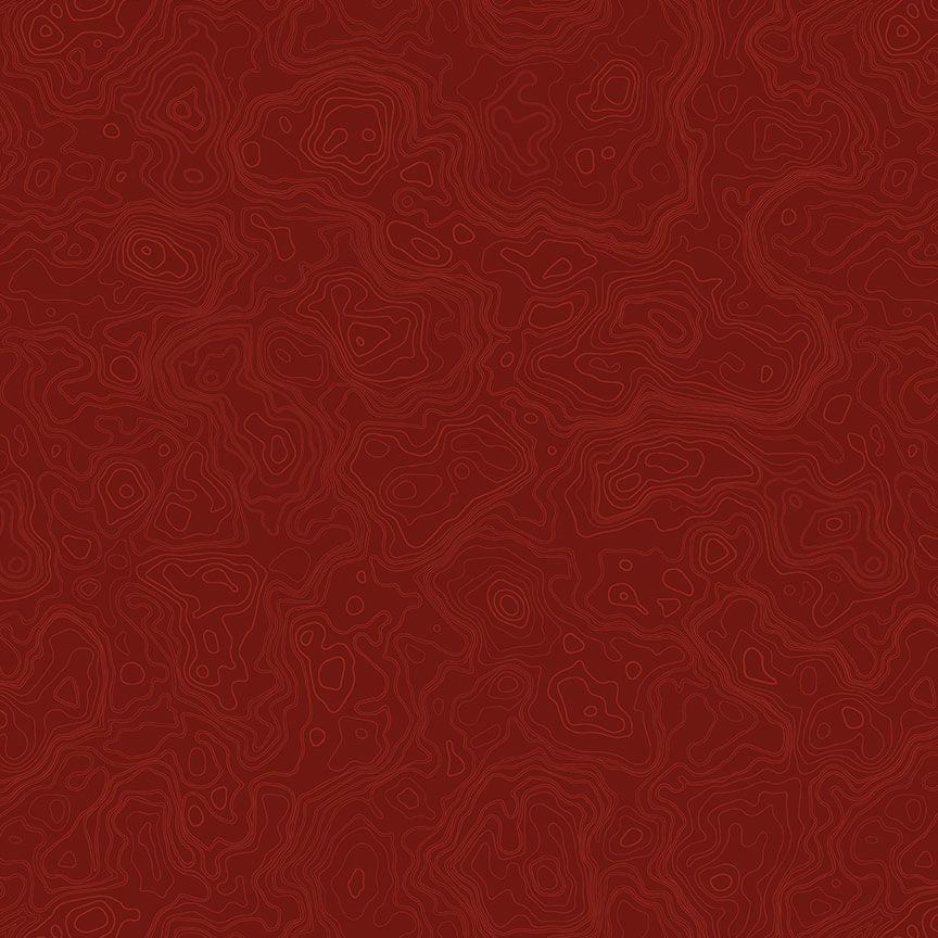 Burgundy Topography Map Path to Freedom Cotton 44"/45" Fabric Per Yard