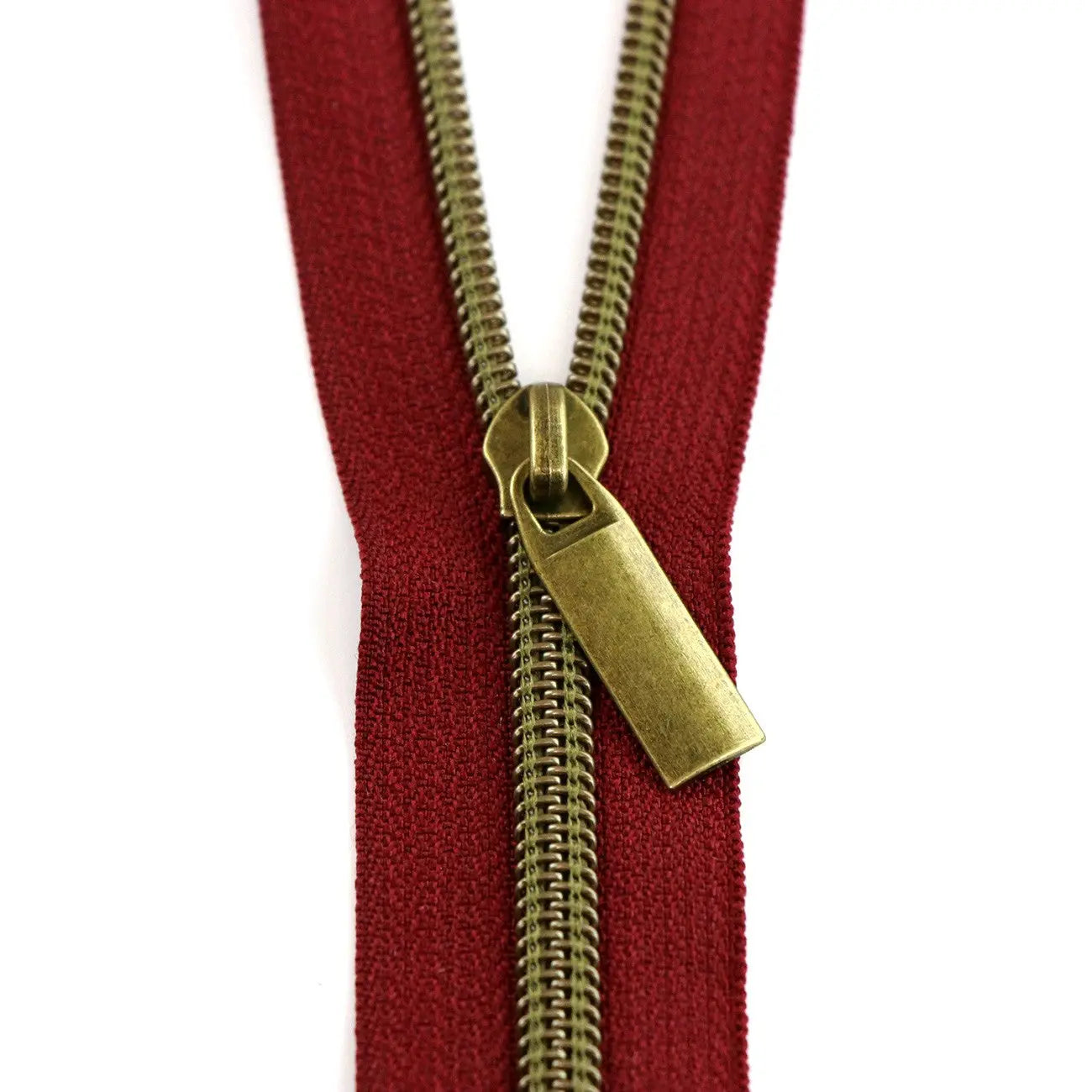 Burgundy #5 Nylon Antique Coil Zippers: 3 Yards with 9 Pulls - Linda's Electric Quilters